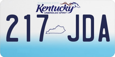 KY license plate 217JDA
