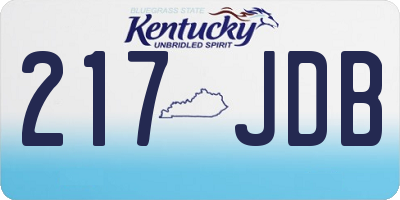 KY license plate 217JDB