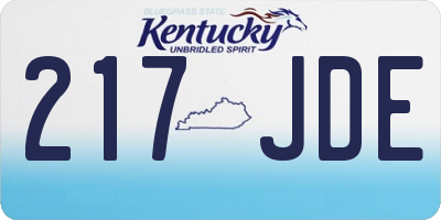 KY license plate 217JDE
