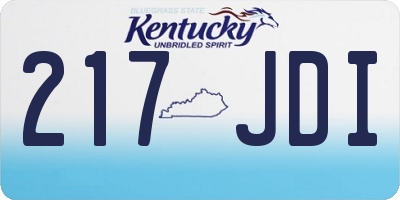 KY license plate 217JDI