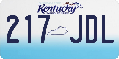 KY license plate 217JDL