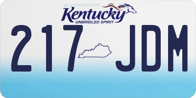 KY license plate 217JDM