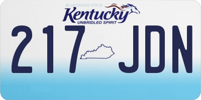 KY license plate 217JDN