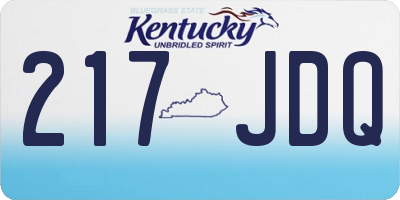 KY license plate 217JDQ