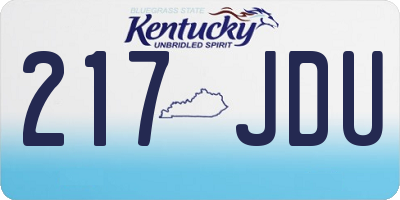 KY license plate 217JDU