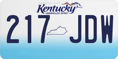 KY license plate 217JDW