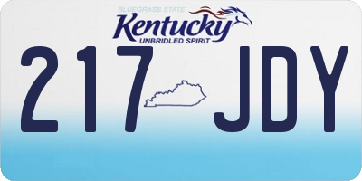 KY license plate 217JDY