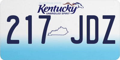 KY license plate 217JDZ