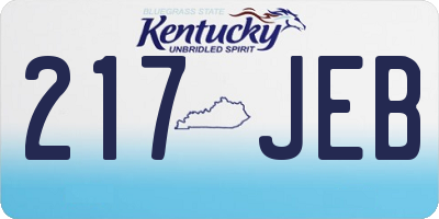 KY license plate 217JEB