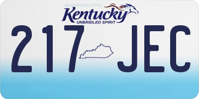 KY license plate 217JEC