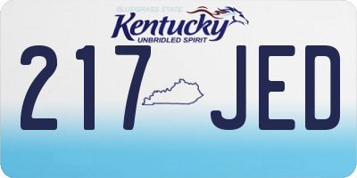 KY license plate 217JED