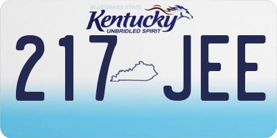 KY license plate 217JEE