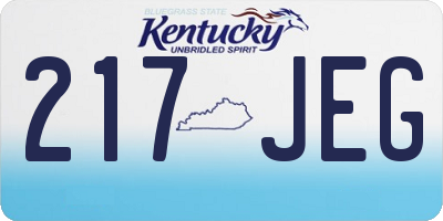 KY license plate 217JEG