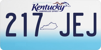 KY license plate 217JEJ