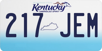KY license plate 217JEM