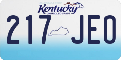KY license plate 217JEO