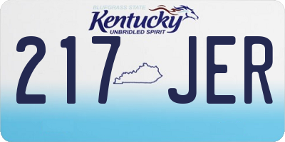 KY license plate 217JER