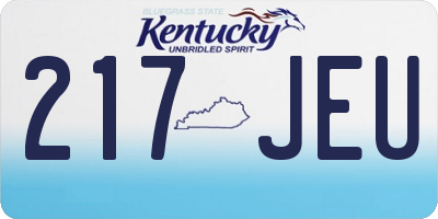 KY license plate 217JEU