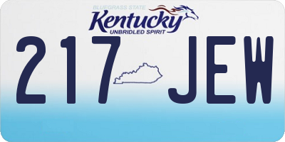 KY license plate 217JEW