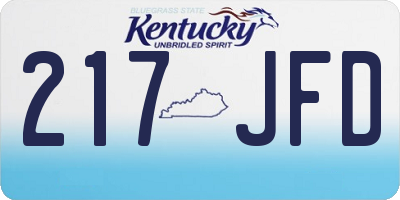 KY license plate 217JFD