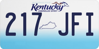 KY license plate 217JFI