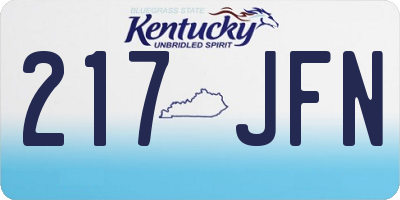 KY license plate 217JFN