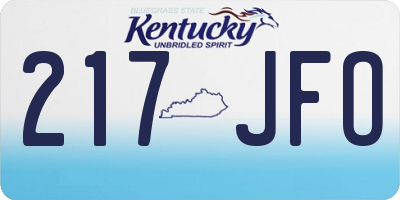KY license plate 217JFO