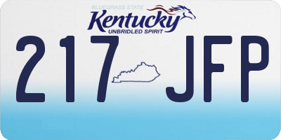 KY license plate 217JFP
