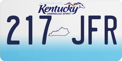 KY license plate 217JFR