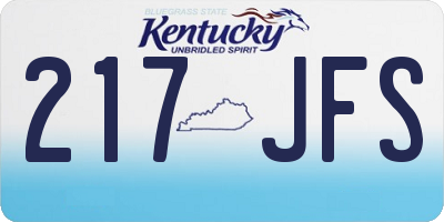 KY license plate 217JFS