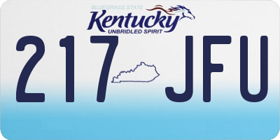 KY license plate 217JFU
