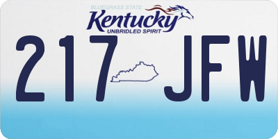 KY license plate 217JFW