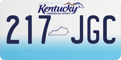 KY license plate 217JGC