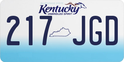 KY license plate 217JGD