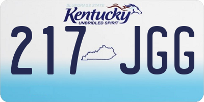 KY license plate 217JGG