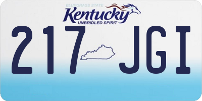 KY license plate 217JGI