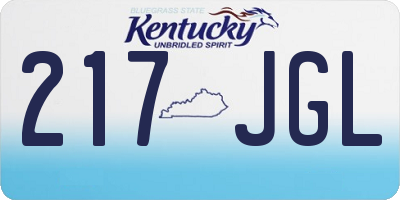 KY license plate 217JGL