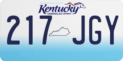 KY license plate 217JGY