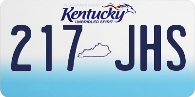 KY license plate 217JHS