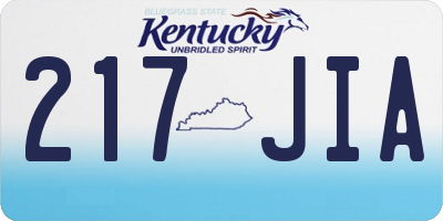 KY license plate 217JIA