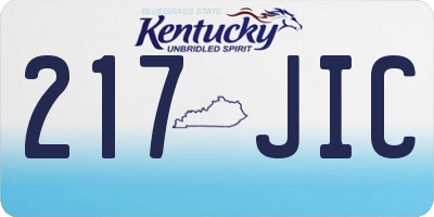 KY license plate 217JIC