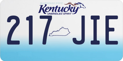 KY license plate 217JIE