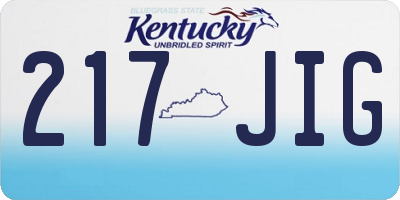 KY license plate 217JIG