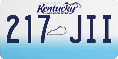KY license plate 217JII