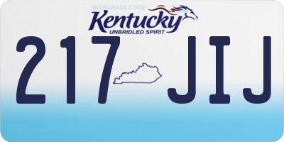 KY license plate 217JIJ