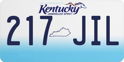KY license plate 217JIL