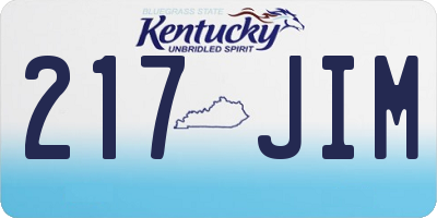 KY license plate 217JIM