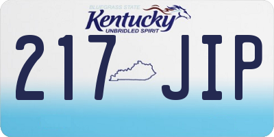 KY license plate 217JIP