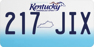 KY license plate 217JIX