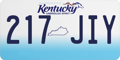 KY license plate 217JIY